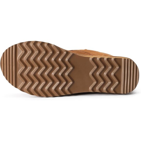 Women's Brown Genuine Suede Mini Fur Lined Ankle Boots Short Lace Up Snow Boots - Picture 6 of 8